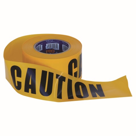 TAPE BARRIER 75MM X 100M YELLOW CAUTION